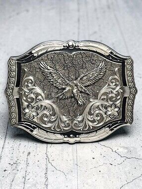 Montana Silversmiths Silver Cracked Earth Eagle Buckle Retail $140 NEW NIB